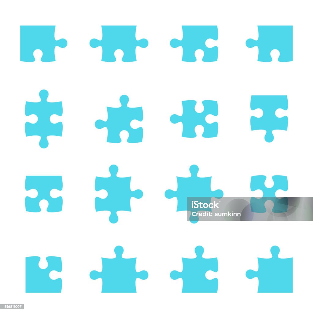 Set Of Vector Puzzle Pieces Stock Illustration - Download Image Now