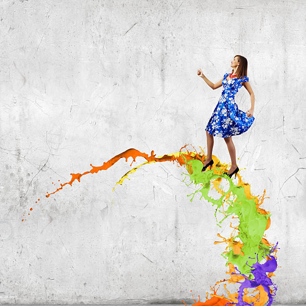 istock Woman in blue dress 516811623
