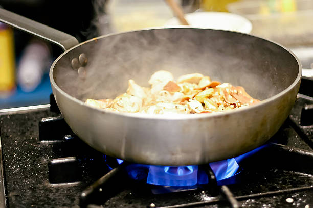 istock Cooking Chicken Pasta on Gas Flame 516812903