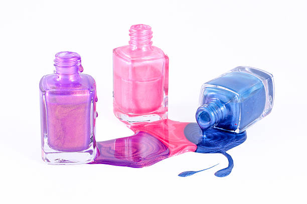 istock Bottles with spilled nail polish 516813260