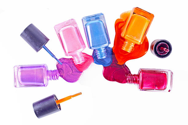 istock Bottles with spilled nail polish 516813472