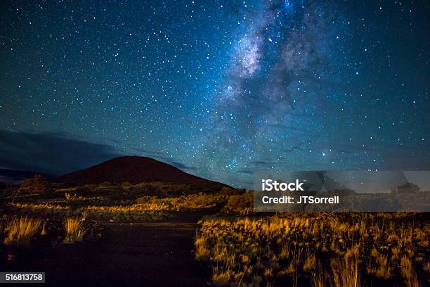 Mountain Trail Under The Milky Way Stock Photo - Download Image Now - Mauna Kea, Big Island - Hawaii Islands, Hawaii Islands