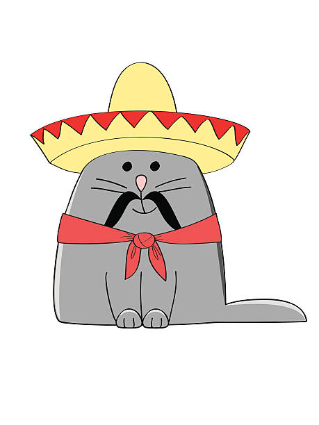 Cat T-Shirt: Mexican Purrito - Mustache & Sombrero Cat T-Shirt: Mexican Purrito - Mustache & Sombrero