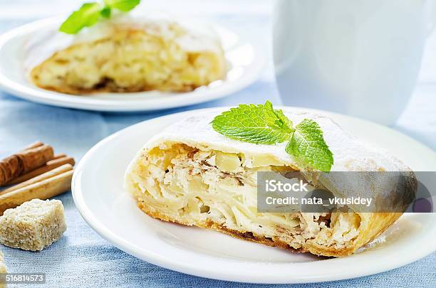 Apple Strudel With Cream Cheese Stock Photo - Download Image Now - Appetizer, Apple - Fruit, Autumn
