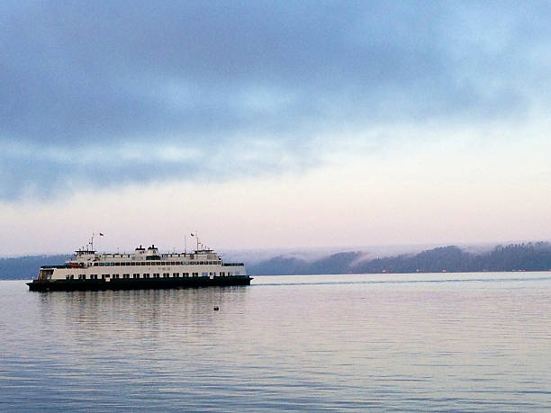 Cirrocumulus clouds over Puget Sound during low tide near Shoreline, Seattle
