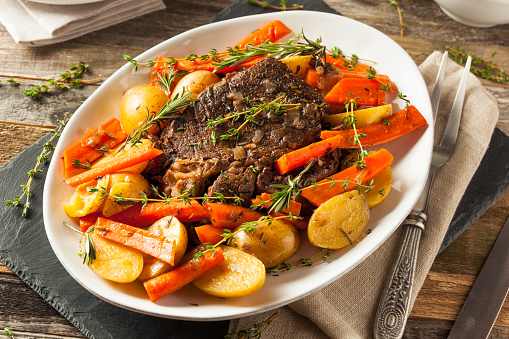 Homemade Slow Cooker Pot Roast with Carrots and Potatoes