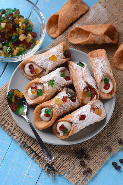 istock Sicilian cannoli with candied fruit 516821490
