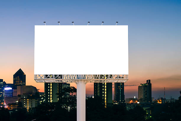 istock Blank billboard for advertising with cityscape sunset background. 516822234