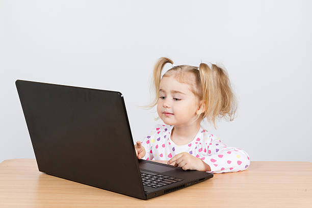 istock little girl at the computer. 516822520