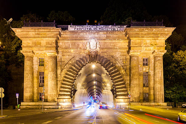Genoa Italy city center at night.