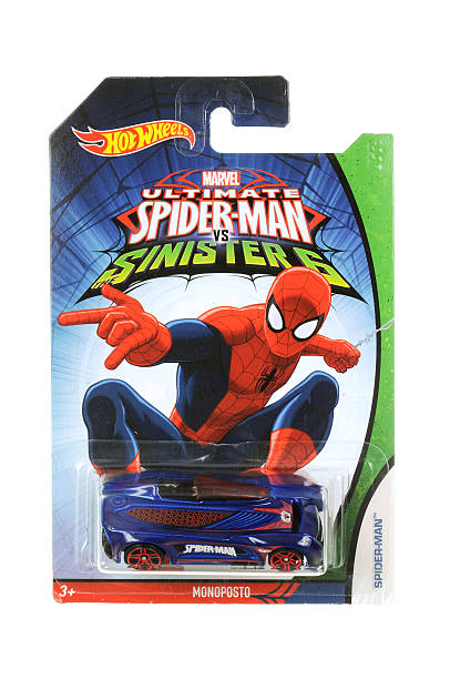 ultimate spiderman hot wheels diecast toy car - spider man stockfoto's en -beelden