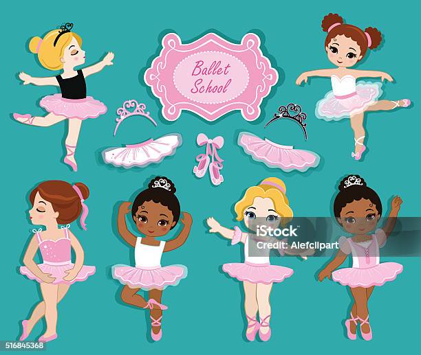 Illustration De Vecteur De Joli Peu Des Ballerines Vecteurs libres de droits et plus d'images vectorielles de Danseur de ballet