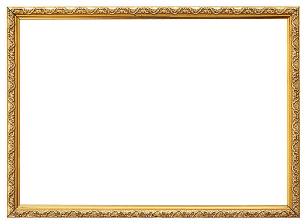 istock Spiral flowers gold frame on white background. 516846968