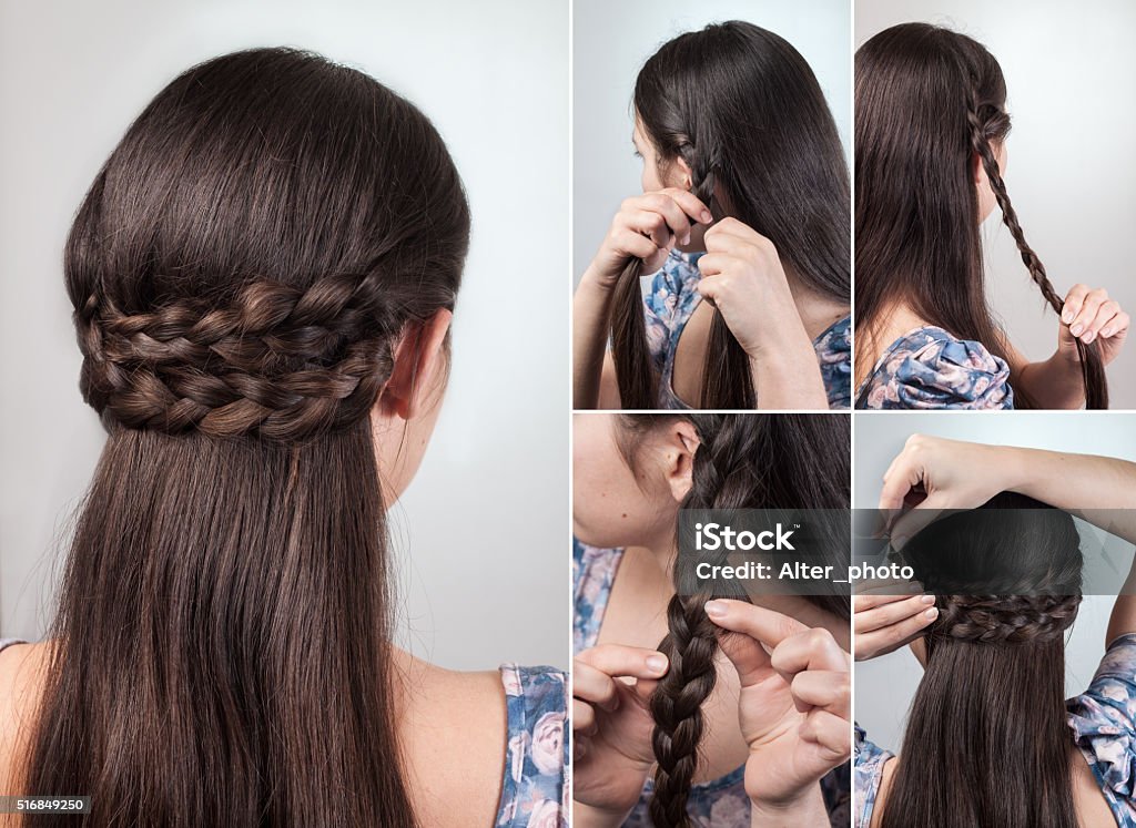 Simple Hairstyle Tutorial Stock Photo - Download Image Now - Braided Hair,  Hairstyle, Human Hair - iStock