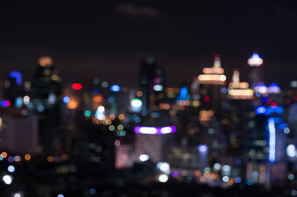 istock Abstract blurred bokeh lights city skyline 516850722