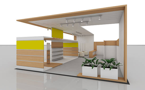 istock Exhibition Stand with wood 516853706