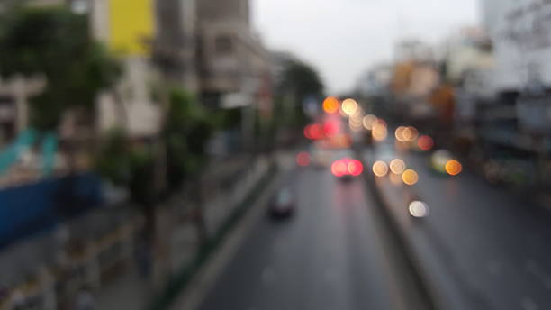 트래픽 도시 방콕, 태국 - asia asphalt bangkok blurred motion 뉴스 사진 이미지