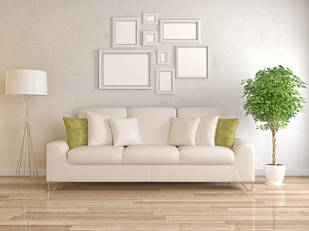 istock Modern living room with picture frame on wall 516856520