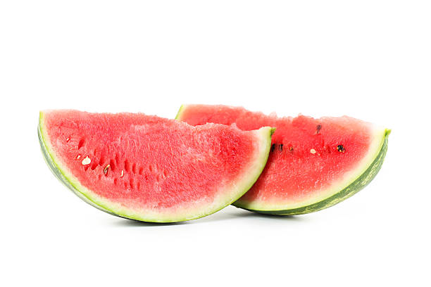 istock Tasty watermelon isolated on a white 516857484