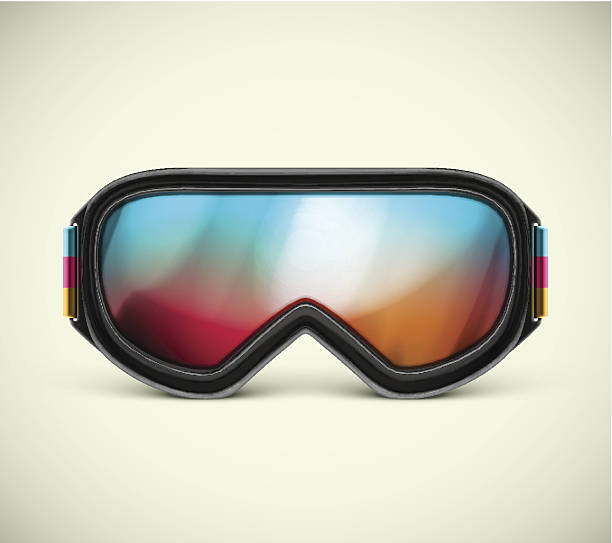 Ski Goggles Isolated ski goggles. Illustration contains transparency and blending effects, eps 10 protective eyewear stock illustrations