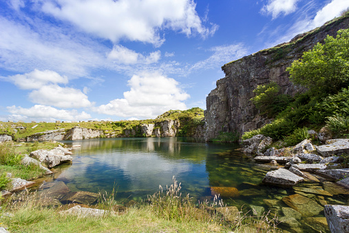Disused Flooded Granite quarry, Bodmin Moor, Engalnd