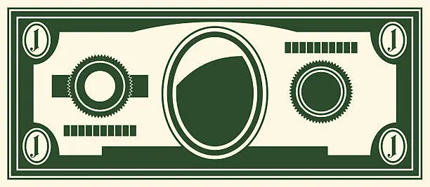 Vector illustration of one dollar
