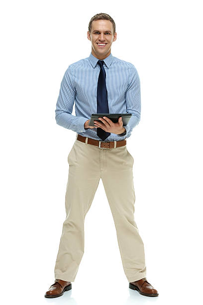 istock Cheerful businessman holding tablet 516875323