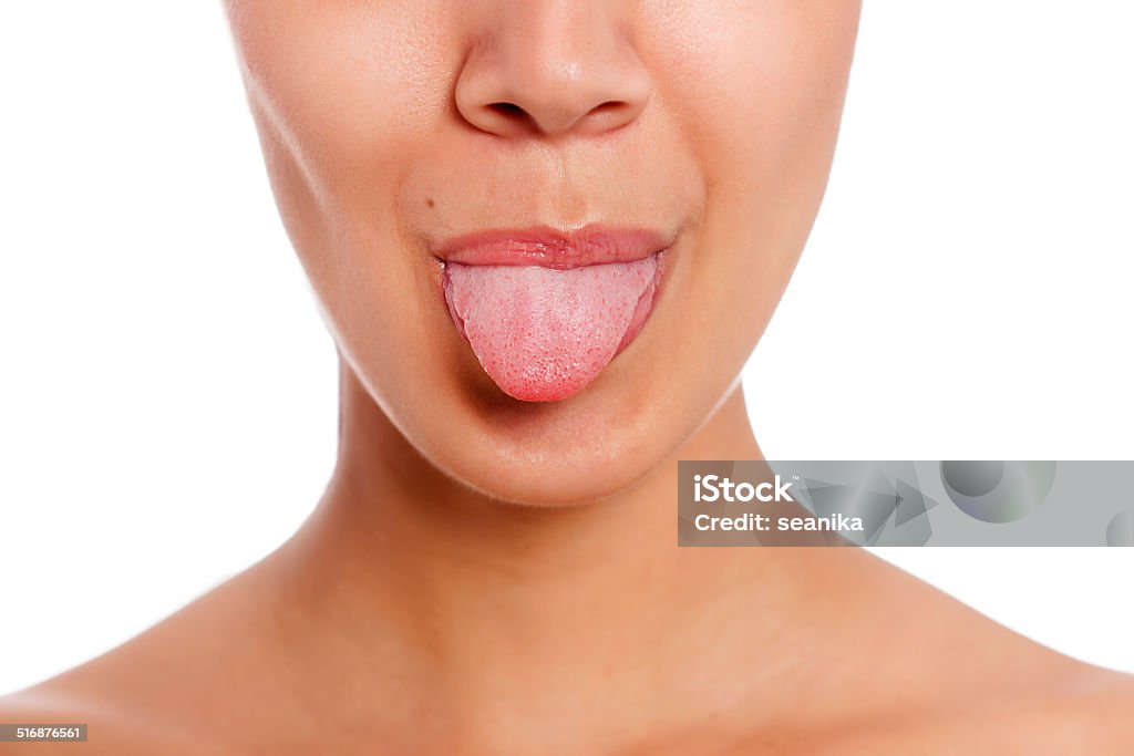 Woman's tongue Young woman's tongue One Woman Only Stock Photo