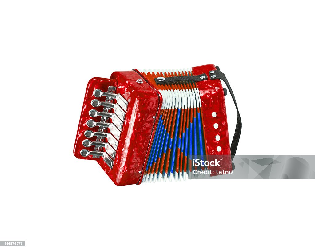 Red accordion isolated Accordion - Instrument Stock Photo