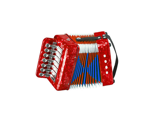 Red accordion isolated Red accordion isolated Melodeon Bellows stock pictures, royalty-free photos & images
