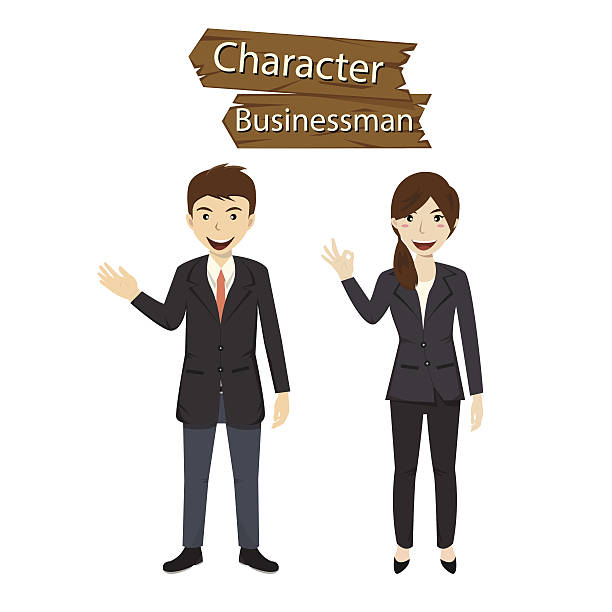 ilustrações, clipart, desenhos animados e ícones de personagem de negócios vetor ilustração - businessman men women male