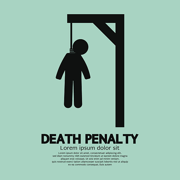 ilustraciones, imágenes clip art, dibujos animados e iconos de stock de símbolo de la pena de muerte, ilustración vectorial - juego del ahorcado