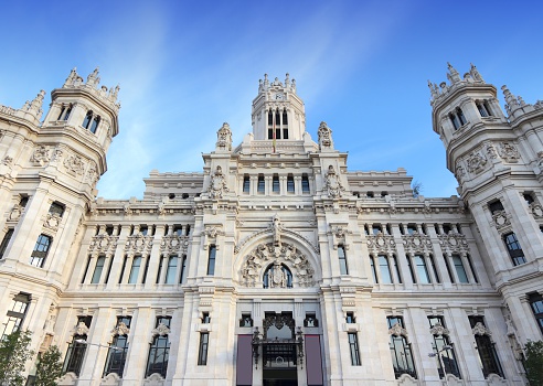 Cibeles Palace in Madrid, Spain. The City Hall in Cibeles square.