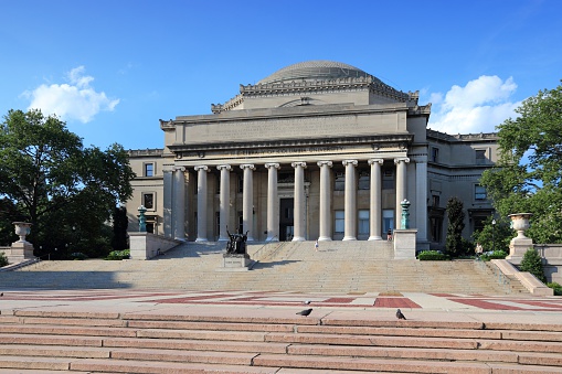 Columbia University library in New York City, USA.