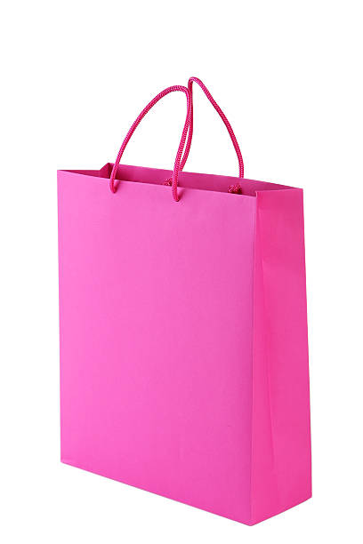 istock Crimson shopping bag isolated on white 516887894