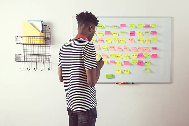 istock Creative young afro american man brainstorming 516895684