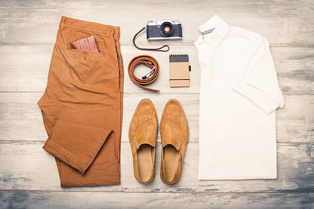 istock Men's clothing and objects on the floor 516898982
