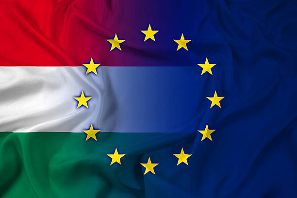 istock Waving Hungary and European Union Flag 516909207