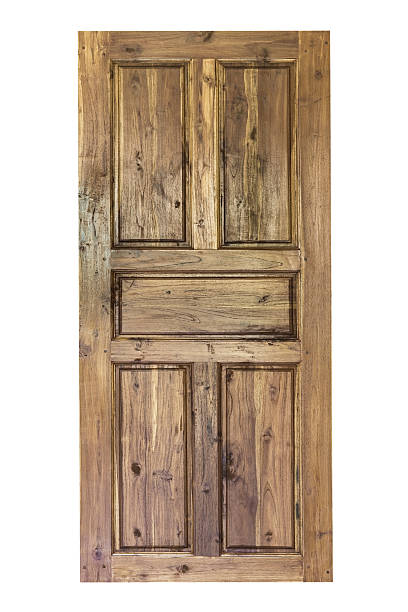istock Wooden door isolated 516909283