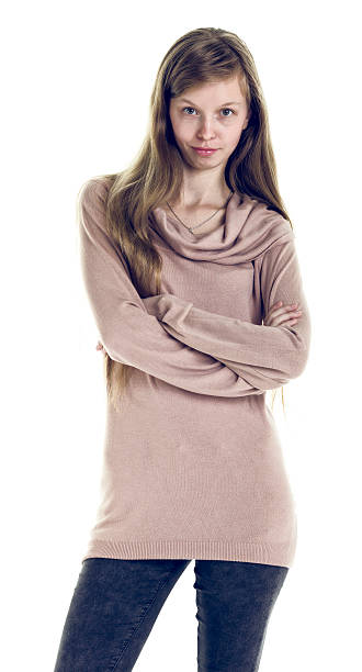 istock Young Pretty Woman with Long Hair Posing on White Background 516909313