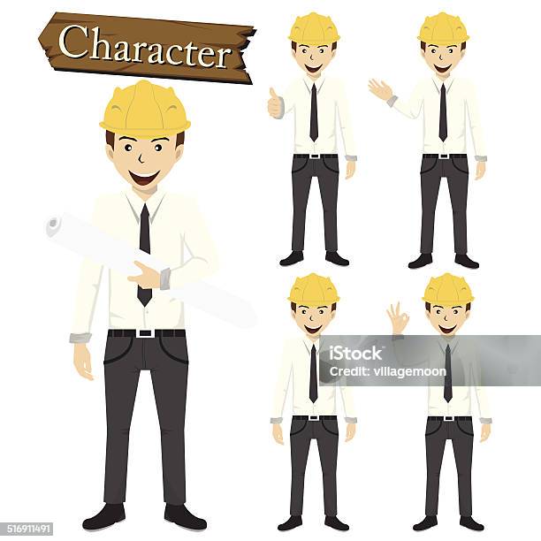 Engineer Character Set Vector Stock Illustration - Download Image Now ...
