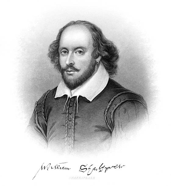 William Shakespeare Engraving William Shakespeare Engraving william shakespeare stock illustrations