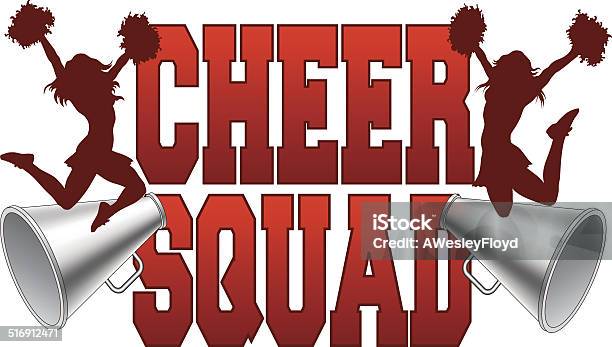 Cheer Squad Stock Illustration - Download Image Now - Cheerleader, Megaphone, In Silhouette