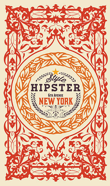 istock Baroque ornaments and floral details, Hipster card. 516912959