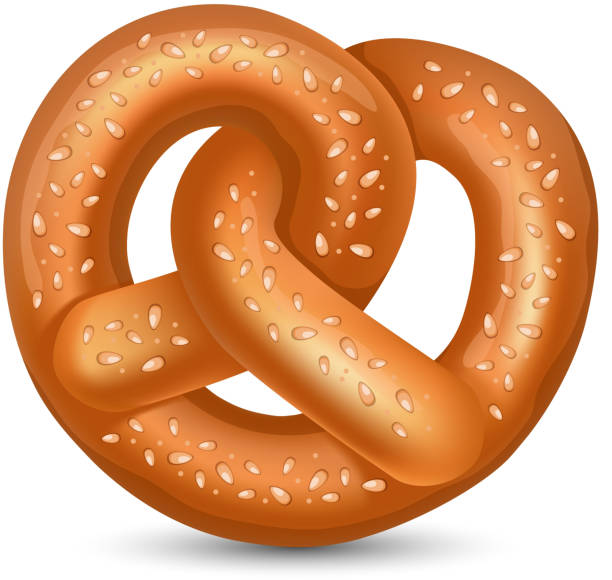 illustrations, cliparts, dessins animés et icônes de bretzel - pretzel isolated bread white background