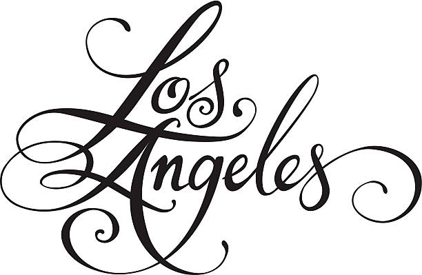 Los Angeles Vector version of my own calligraphy script letter l stock illustrations