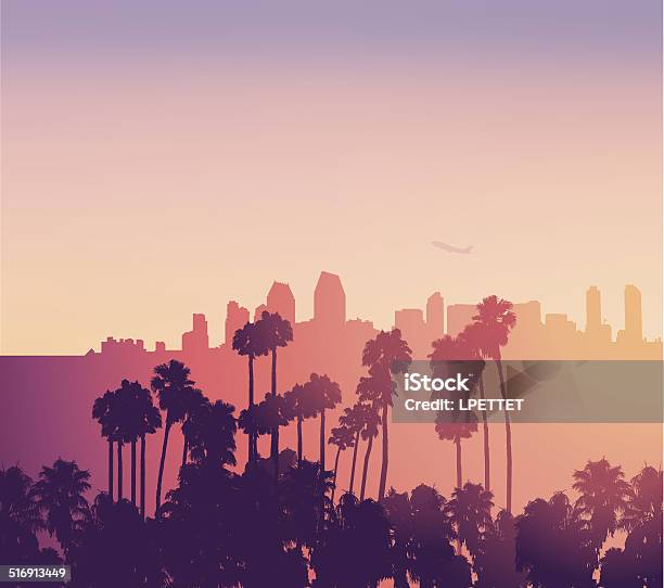 San Diego Skyline Vector Stock Illustration - Download Image Now - San Diego, California, Illustration