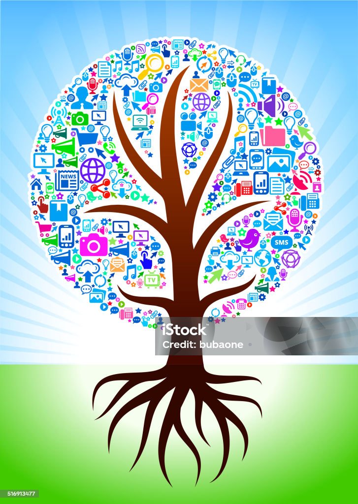 Communication Technology Tree Tree With Modern Technology Communication Royalty Free Vector Arts ...