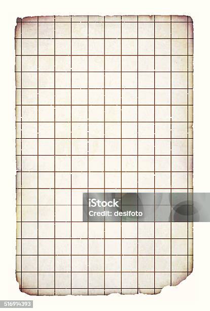 Vector Illustration Of Old Grunge Graph Paper Stock Illustration - Download Image Now - Burnt, Lined Paper, Graph Paper