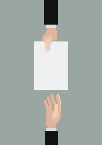 Giving Copy Giving A Paper Stock Illustration - Download Image Now - Paper, Giving ...
